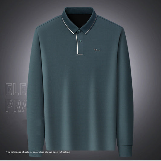 Camisa Térmica de Manga Larga para Hombre con Cuello Solapa y Tela Elástica