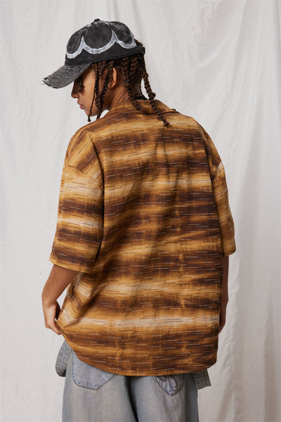 Camisa de Manga Corta con Rayas Degradadas para Hombre - Image 17