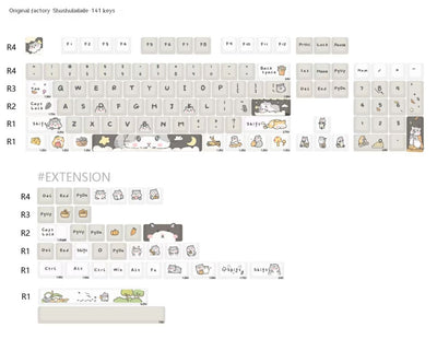 Keycaps Mecánicos Custard Cute - Compatible 68, 75, 98, 100 Teclas - Image 3