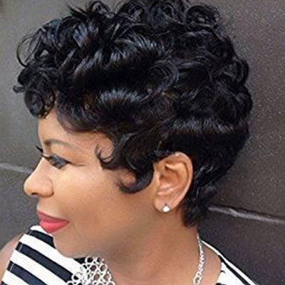 Peluca de Cabello Rizado Corto Estilo Europeo y Americano - Image 17