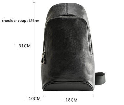 Bolsa de Pecho Vintage de Cuero Genuino Grande con Capacidad Expandible - Image 5