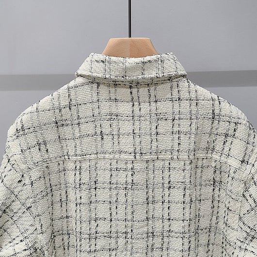 Chaqueta Camisa Tweed Cuadros para Hombre - Manga Larga - Image 8