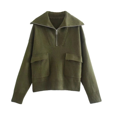Suéter Tejido para Mujer con Cuello de Pie - Image 10