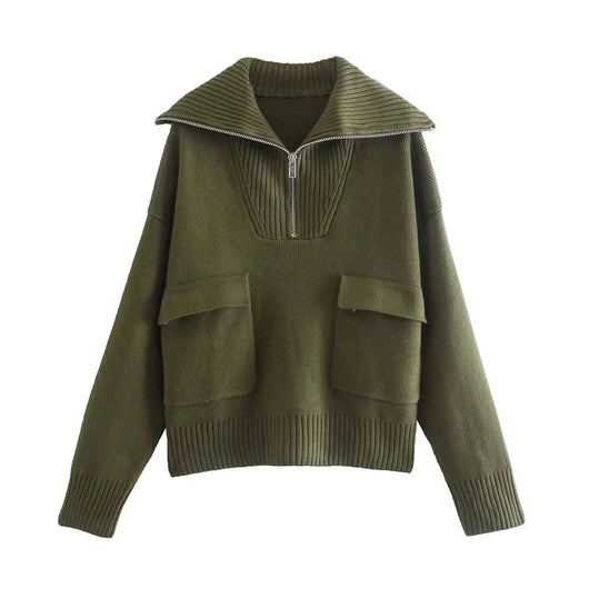 Suéter Tejido para Mujer con Cuello de Pie - Image 10