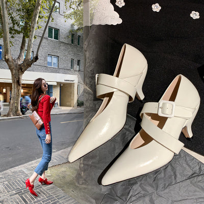 Zapatos de Tacón Alto Punta Fina con Hebilla Ajustable para Mujer - Image 8