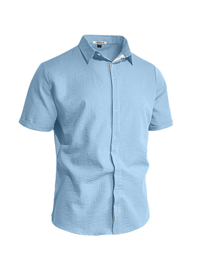 Camisa Casual de Manga Corta con Cuello Solapa - Image 11