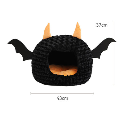 Nido Acogedor para Mascotas Diablillo Halloween - Felpa Cerrada y Cálida - Image 6