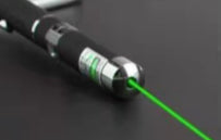 3-pack of black metal laser pointer pens, emitting red, green, and blue/purple lights, with a kitten playing. - Image 9