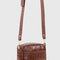Bolso Bandolera Texturizado en Relieve de Cocodrilo para Mujer