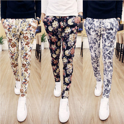 Pantalones Casuales con Estampado Floral para Hombre