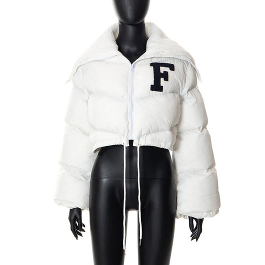 Chaqueta Acolchada Casual para Mujer con Cuello de Pelaje y Cordón Ajustable - Image 9