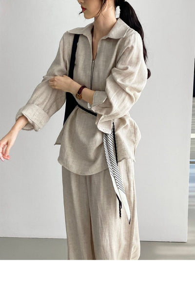 Conjunto de Blusa Casual y Pantalón Ancho con Cintura Elástica - Image 13