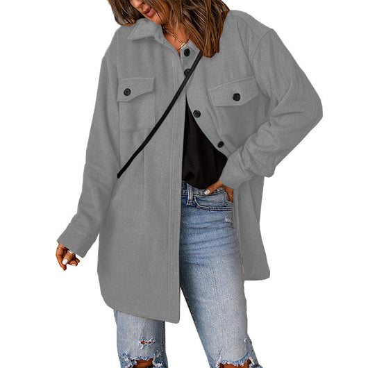 Chaqueta de Pana para Mujer - Elegancia Casual en Tono Sólido - Image 9