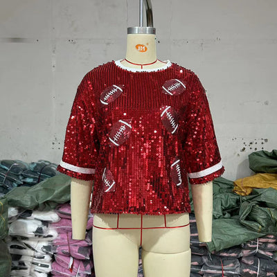 Blusa Deportiva con Lentejuelas - Corte Holgado y Casual - Image 6