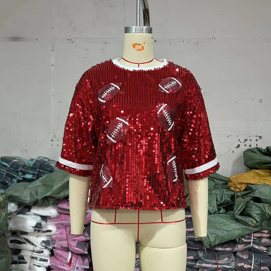 Blusa Deportiva con Lentejuelas - Corte Holgado y Casual - Image 6