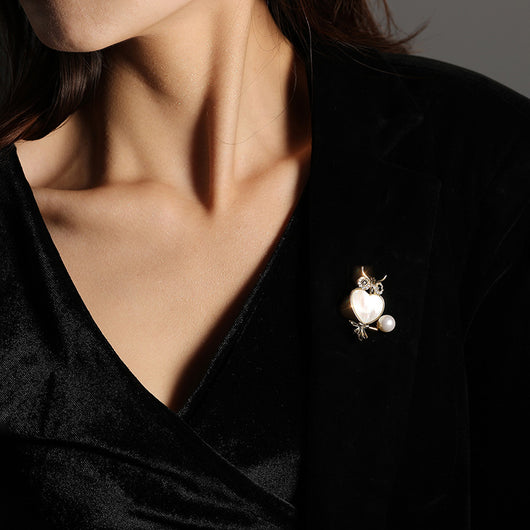 Broche de Búho en Cobre y Circón con Perla Natural - Image 6
