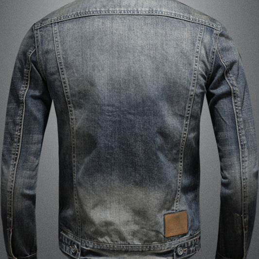 Chaqueta de Mezclilla Vintage Desgastada Estilo Clásico Europeo - Image 2