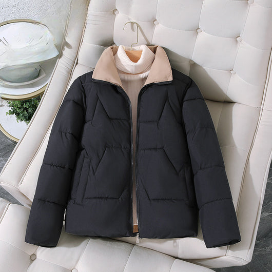 Chaqueta Acolchada Corta de Algodón Versátil para Mujer - Image 11