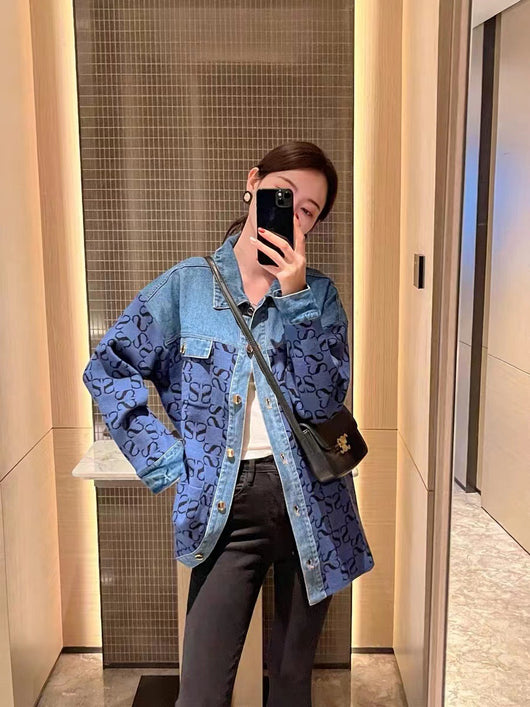 Chaqueta Tejida Denim Jacquard con Costuras Vintage - Comodín para Mujer - Image 16