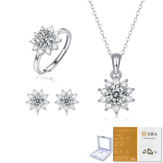Conjunto de Collar Diosa Serie Primera Nieve con Soporte de Anillo en Plata 925 - Image 3