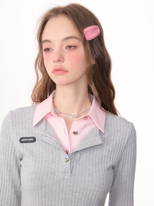 Blusa Retro Americana con Mangas Acampanadas y Efecto Dos Piezas - Image 14