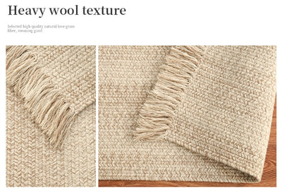Alfombra de Lana Natural Blanco Leche - Diseño Moderno Minimalista para Sala y Dormitorio - Image 24