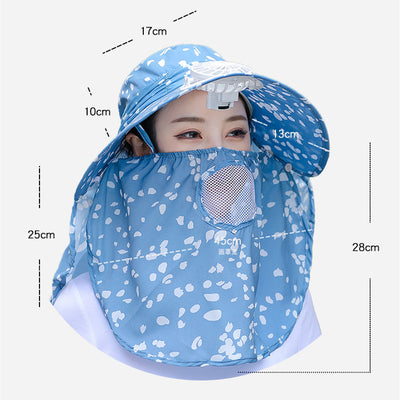 Sombrero de Recolección con Máscara Facial y Estampado Moteado - Image 9