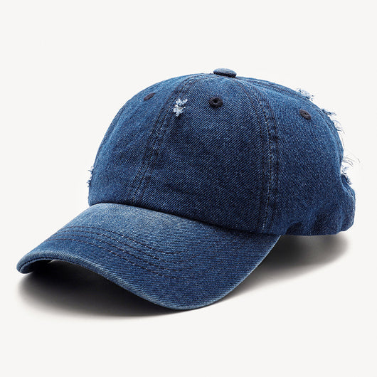 Gorra de Béisbol Denim con Agujeros Unisex Estilo Coreano - Image 7