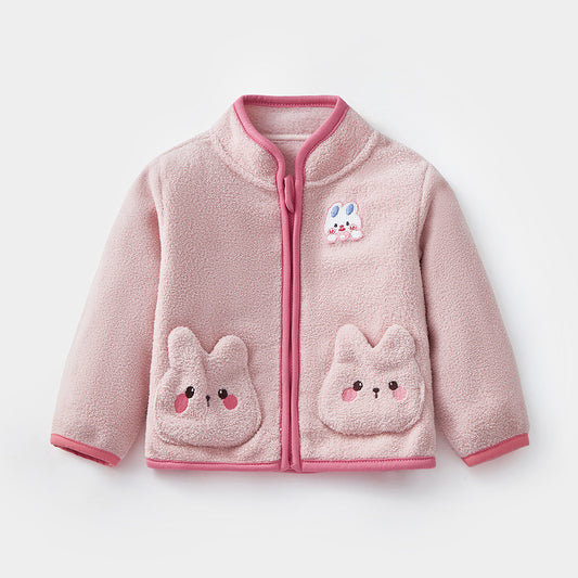 Abrigo Polar Infantil Conejo Adorable para Otoño e Invierno - Image 2