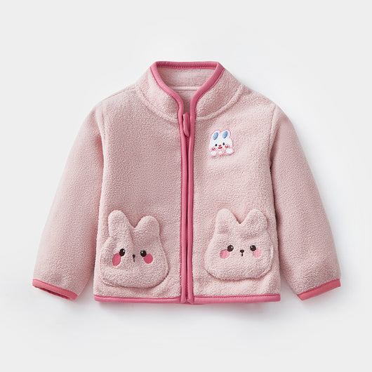 Abrigo Polar Infantil Conejo Adorable para Otoño e Invierno - Image 2