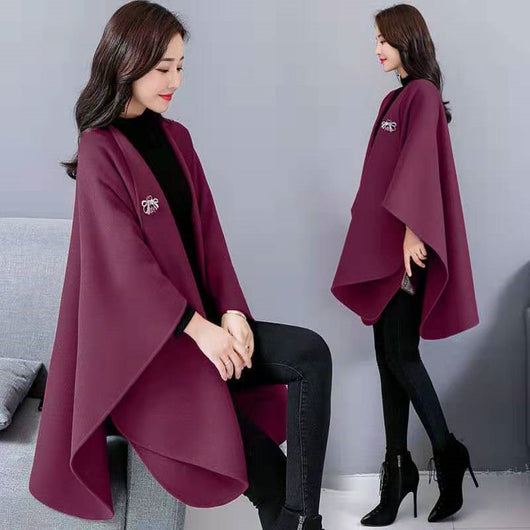Capa Abrigo de Lana para Mujer Longfengni - Image 4