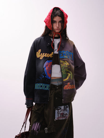 Chaqueta Primavera Hombre Graffiti Multicolor Corte Relajado - Image 17