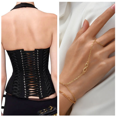 Top Halter Encaje Sexy Corto Anudado - Image 9
