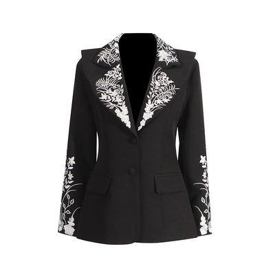 Blazer Retro Ajustado con Cintura Marcada y Bordados - Image 5