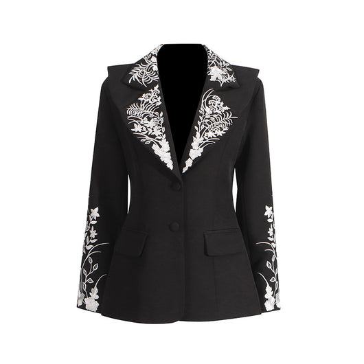 Blazer Retro Ajustado con Cintura Marcada y Bordados - Image 5
