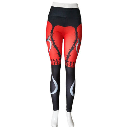 Pantalones Deportivos Love Angel Bicolor Rojo y Negro con Estampado Digital - Image 6