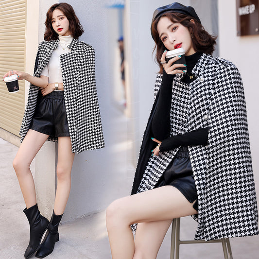 Abrigo Lana Cuadros Escoceses Mujer Elegante y Moderno