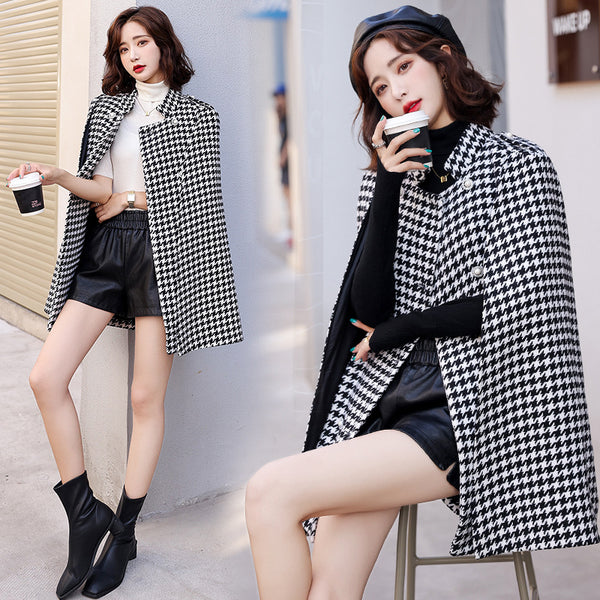 Abrigo Lana Cuadros Escoceses Mujer Elegante y Moderno