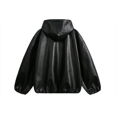 Chaqueta de Cuero Retro Americana con Capucha para Hombre - Image 16
