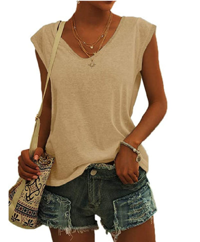 Blusa Suelta con Cuello en V - Diseño Minimalista Europeo y Americano para Mujer - Image 24