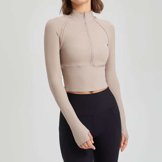 Conjunto de Yoga Entallado con Cierre Frontal - Tela de Secado Rápido para Otoño - Image 4