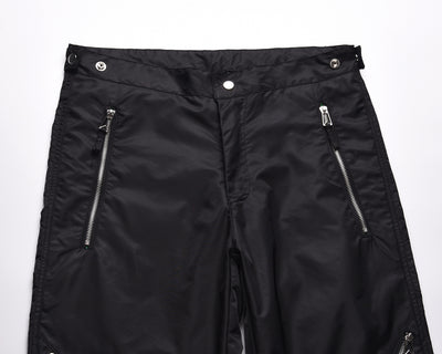 Pantalones Casuales Rectos Negros con Contraste Verde - Image 8