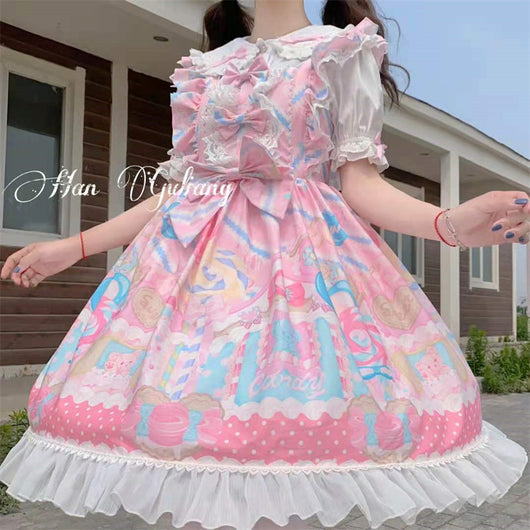 Vestido JSK Lolita Kawaii con Tirantes - Diseño Casa de Dulces para Verano - Image 16