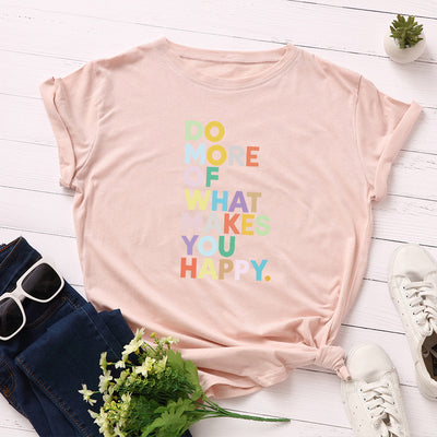 Camiseta Suelta de Cuello Redondo con Letras para Mujer - Image 10