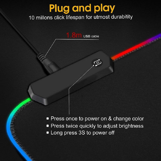 Mousepad RGB Luminoso Grande Antideslizante para Gaming - Image 4