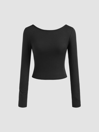 Blusa Espalda Descubierta Ajustada para Otoño e Invierno - Image 10