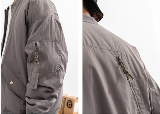 Uniforme de Vuelo Casual con Cuello Alzado y Cierre de Cremallera - Image 12