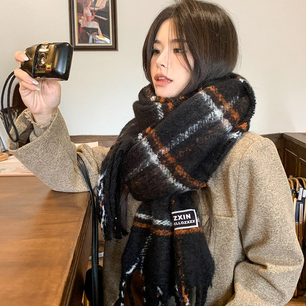 Bufanda Cuadros Cálida para Protección del Cuello - Diseño Casual Impreso