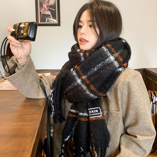 Bufanda Cuadros Cálida para Protección del Cuello - Diseño Casual Impreso