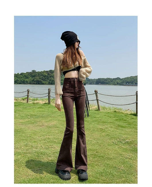 Pantalones Acampanados Cintura Alta Reductores Efecto Moda Urbana - Image 14